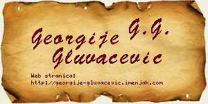 Georgije Gluvačević vizit kartica